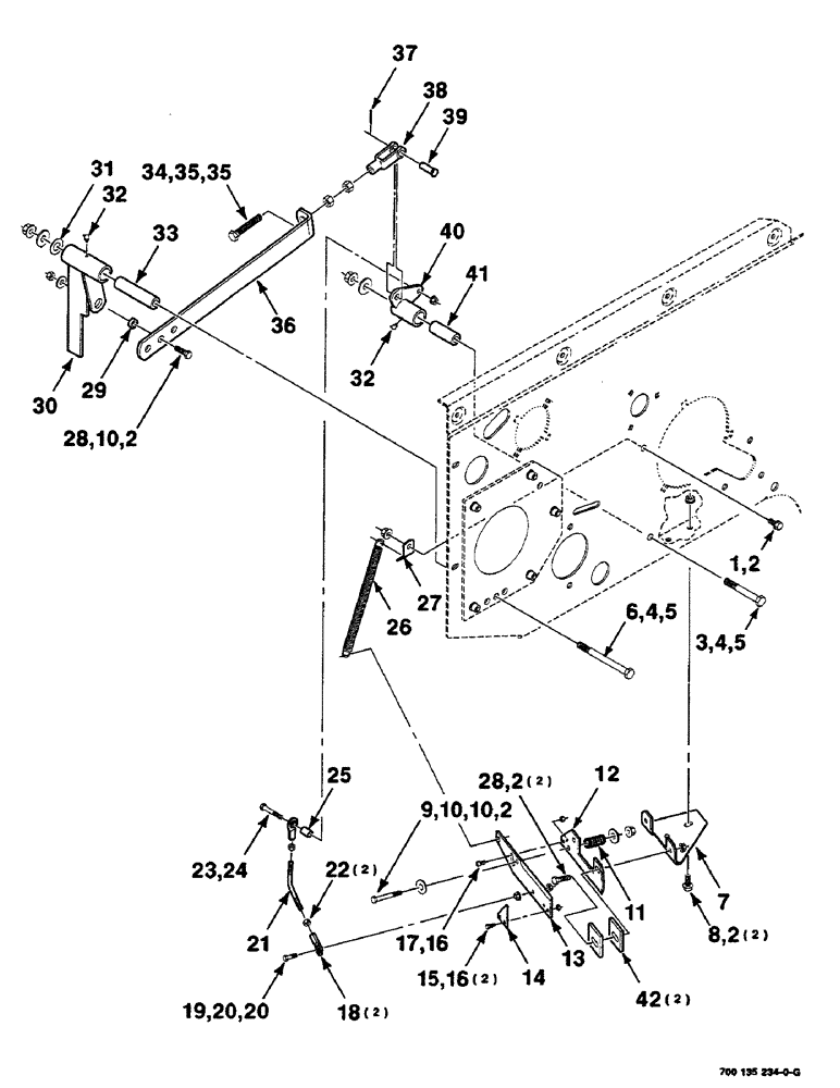 Схема запчастей Case IH RS551 - (6-16) - TWINE CUTOFF ASSEMBLY (14) - BALE CHAMBER