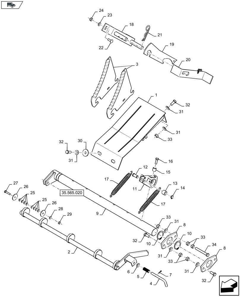 Схема запчастей Case IH LB334P - (60.240.030) - KNIVES DRAWER (60) - PRODUCT FEEDING