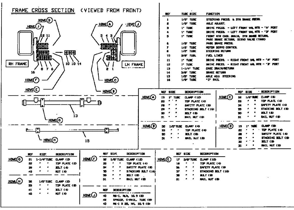 Схема запчастей Case IH SPX4260 - (06-007) - HYDRAULIC TUBE GROUP, STANDARD Hydraulic Plumbing