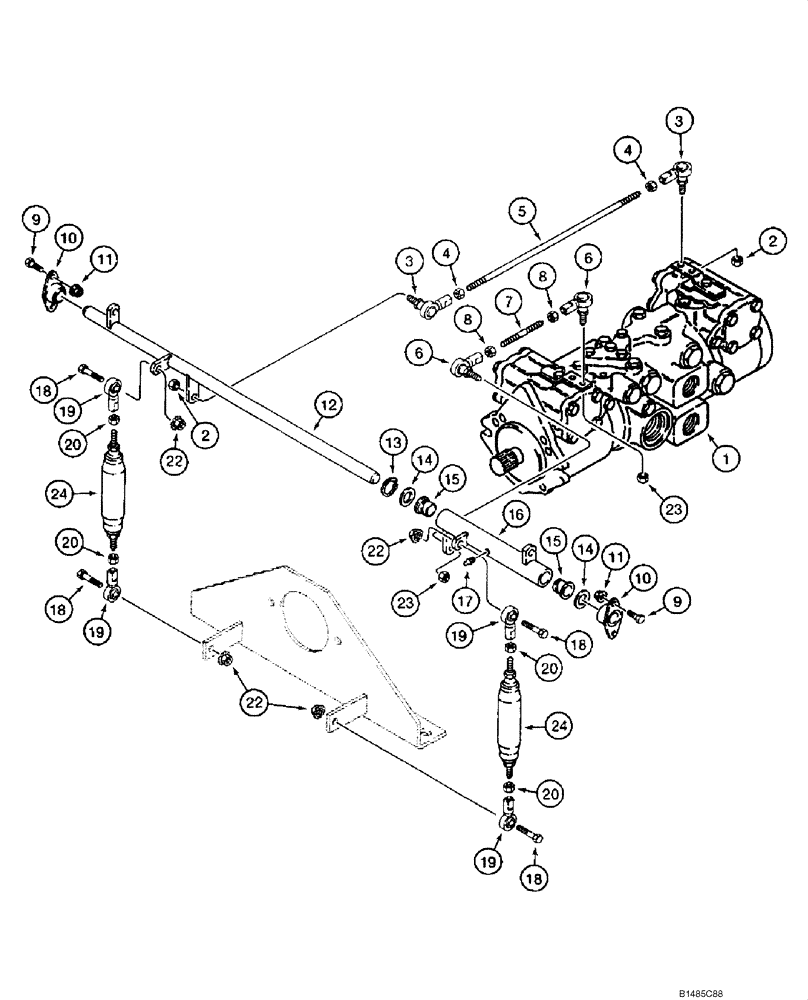 Схема запчастей Case IH 1845C - (06-02) - TANDEM PUMP LINKAGE (06) - POWER TRAIN