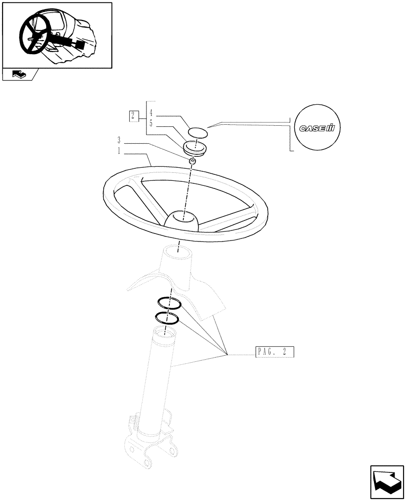 Схема запчастей Case IH FARMALL 95 - (1.92.63[01]) - STEERING WHEEL (10) - OPERATORS PLATFORM/CAB