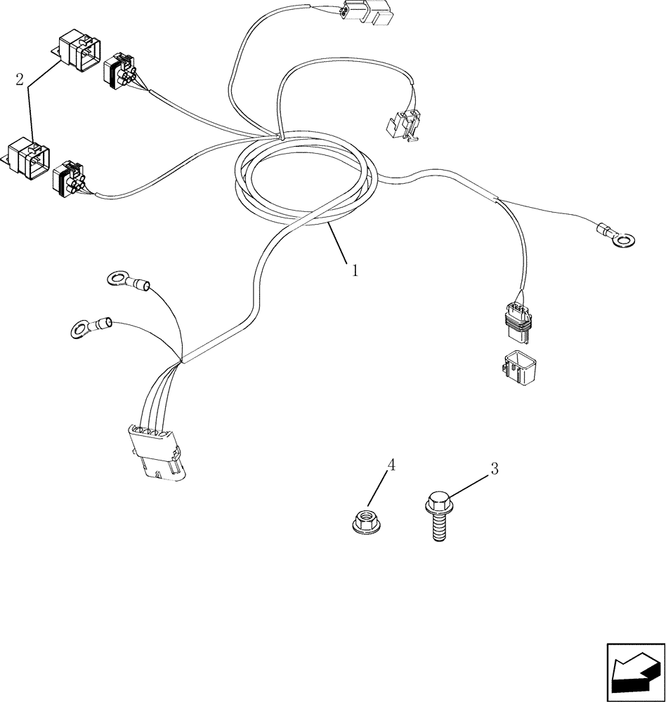 Схема запчастей Case IH 2577 - (55.100.20[02]) - HARNESS - ROTOR MOTOR CONTROL - ASN HAJ303001 (55) - ELECTRICAL SYSTEMS