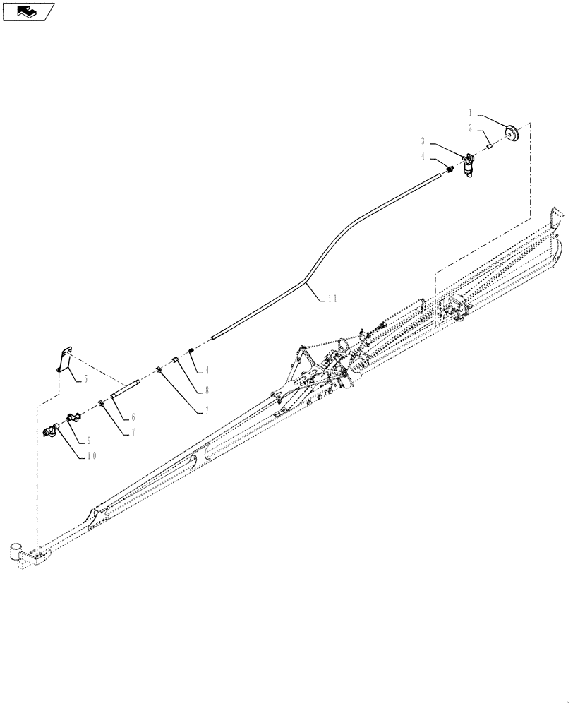 Схема запчастей Case IH 3330 - (39.105.13) - FENCE ROW GROUP, LO-FLOW, 100 & 120 BOOM, BSN Y9T026406 (39) - FRAMES AND BALLASTING