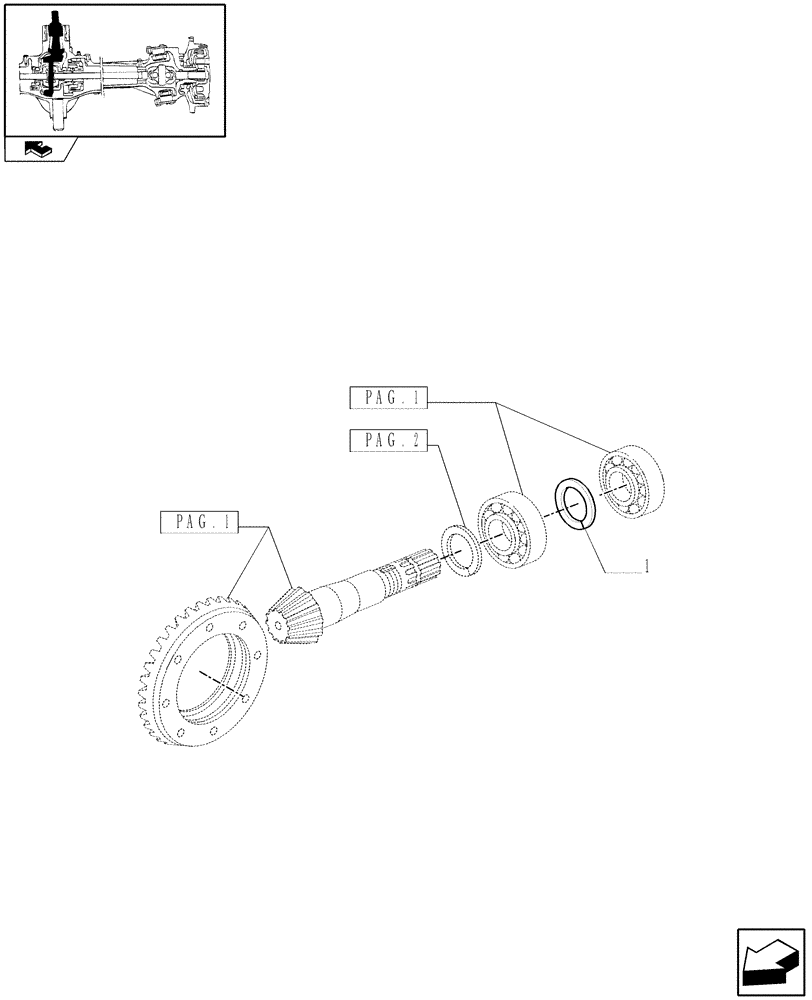 Схема запчастей Case IH PUMA 115 - (1.40. 0/06[03]) - (CL.3) FRONT AXLE WITH DOG CLUTCH LESS STEERING SENSOR - ADJUSTING SHIMS (04) - FRONT AXLE & STEERING