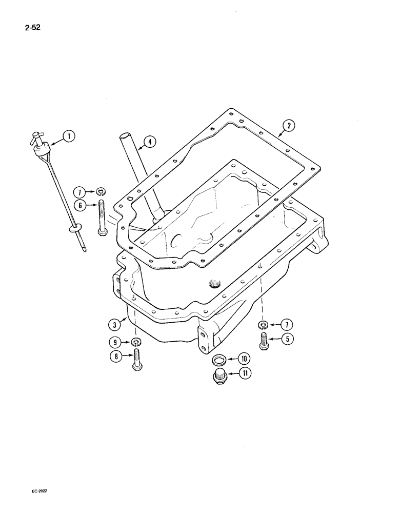 Схема запчастей Case IH 495 - (2-052) - OIL PAN (02) - ENGINE