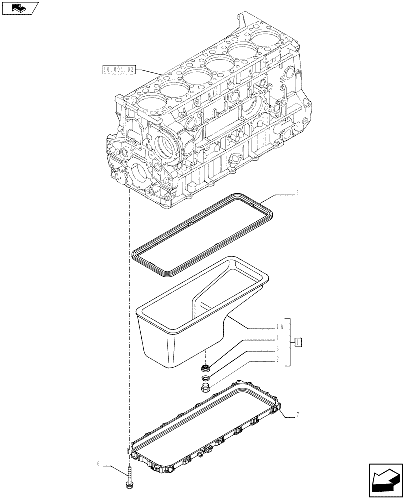 Схема запчастей Case IH F3BFA613C E006 - (10.102.01) - OIL SUMP & RELATED PARTS (10) - ENGINE