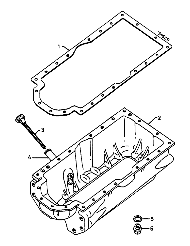 Схема запчастей Case IH 824 - (036) - OIL PAN (02) - ENGINE