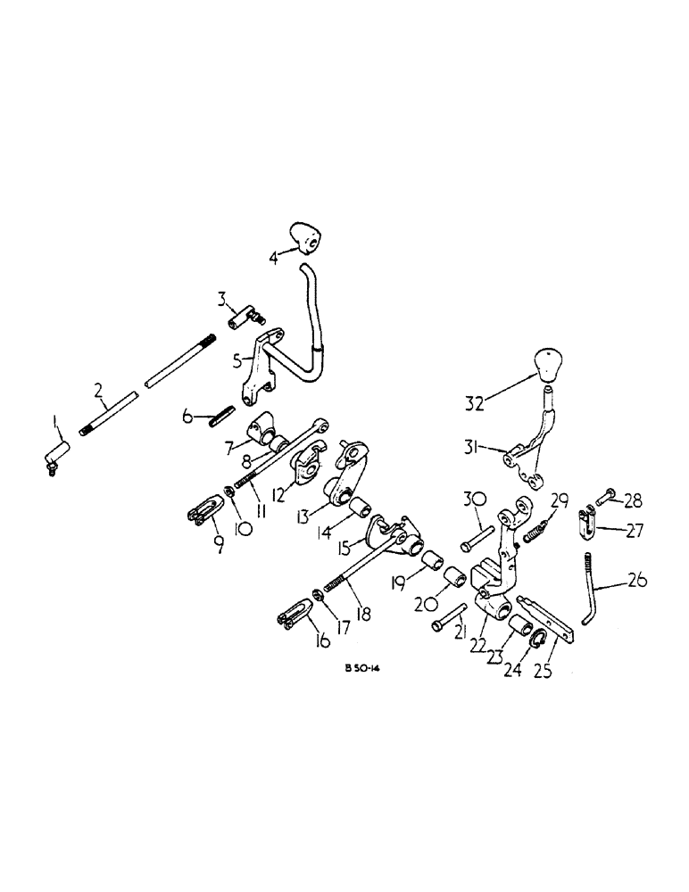 Схема запчастей Case IH 684 - (07-106) - TRANSMISSION CONTROLS, SYNCHROMESH DRIVE, 684 (04) - Drive Train