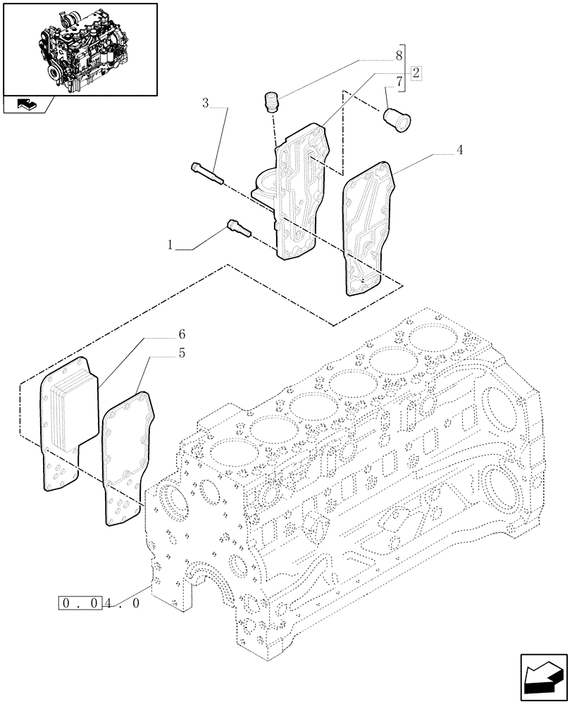 Схема запчастей Case IH PUMA 210 - (0.31.5) - HEAT EXCHANGER ENGINE (01) - ENGINE