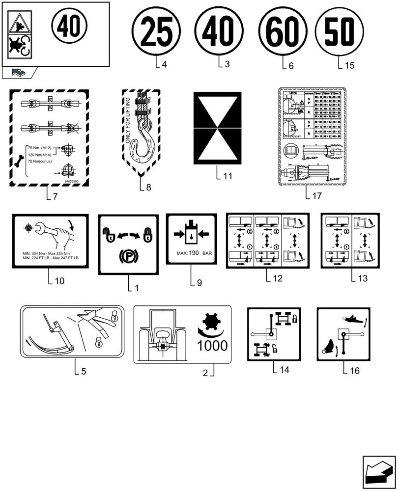 Схема запчастей Case IH LB433R - (08.51[01]) - DECALS (08) - SHEET METAL/DECALS