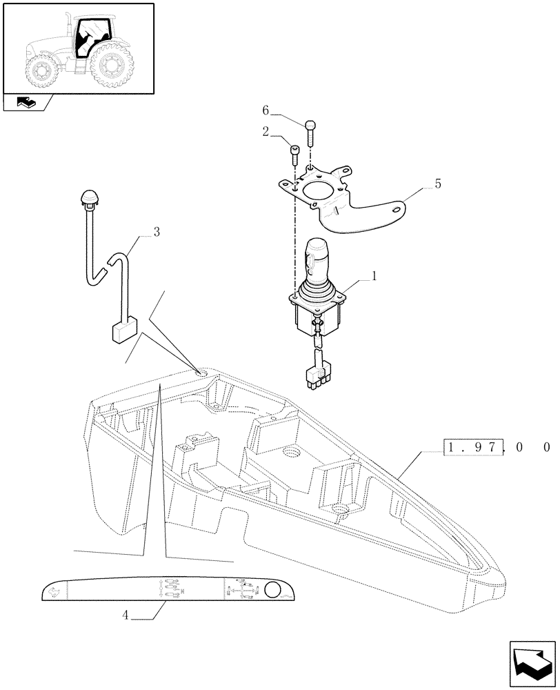 Схема запчастей Case IH PUMA 210 - (1.75.1/04[01]) - (VAR.121) ELECTRONIC JOYSTICK WITH PROPORTIONAL SIMULTANEOUS CONTROL OF 3RD VALVE (06) - ELECTRICAL SYSTEMS