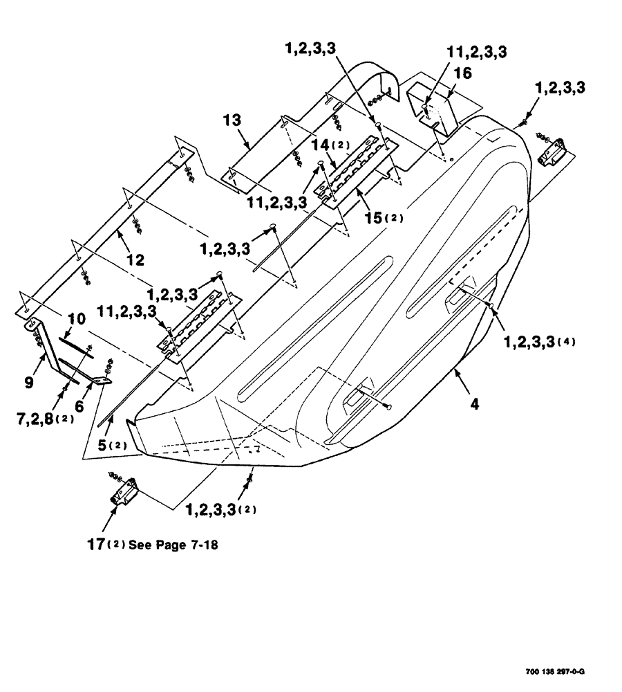 Схема запчастей Case IH 525 - (07-014) - SHIELD ASSEMBLY (LEFT) (58) - ATTACHMENTS/HEADERS