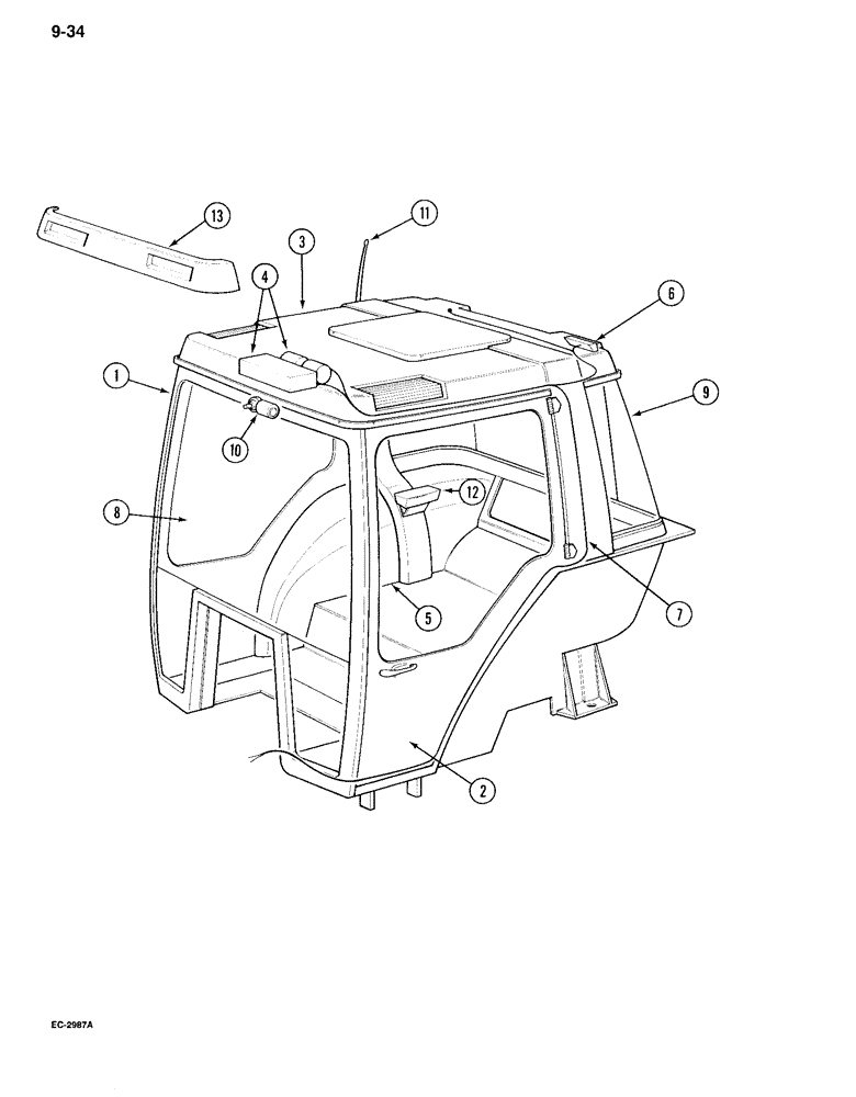 Схема запчастей Case IH 995 - (9-034) - CAB (09) - CHASSIS/ATTACHMENTS