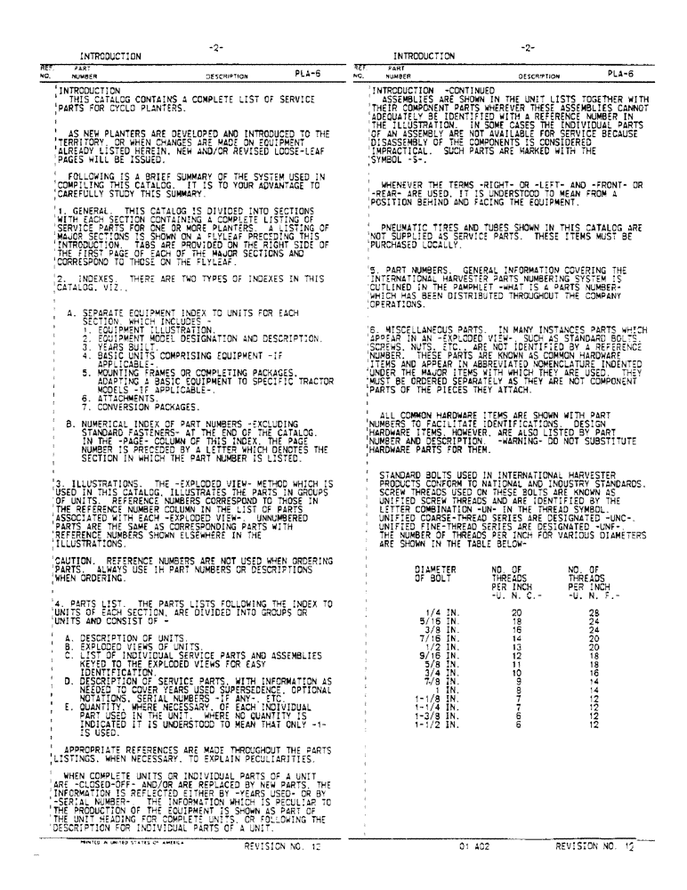 Схема запчастей Case IH 500 - (2) - INTRODUCTION 