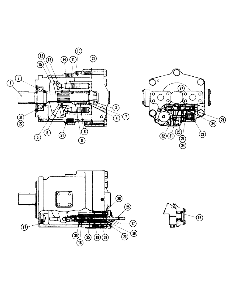 Схема запчастей Case IH 1060 - (25A) - PARTS FOR F87207 MOTOR (29) - HYDROSTATIC DRIVE