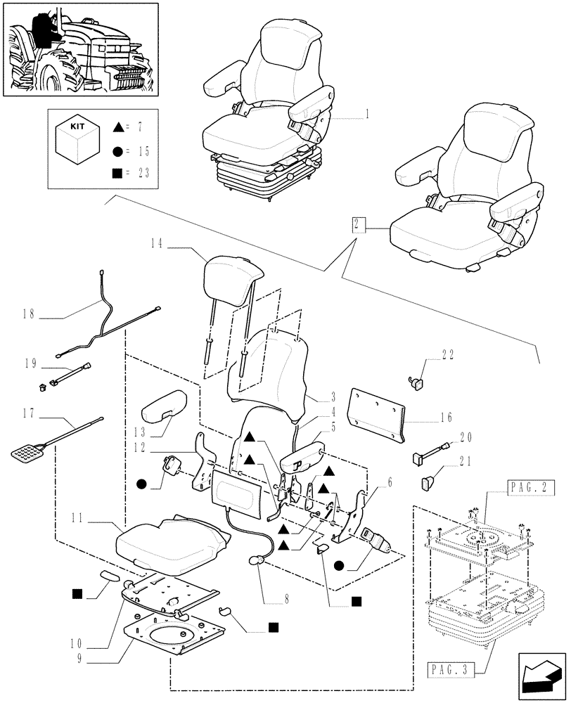 Схема запчастей Case IH MXM130 - (1.93.3/ C[01]) - (VAR.964) DELUXE AIR SEAT WITH REELING SEAT BELT AND HEATED CUSHION - BREAKDOWN (10) - OPERATORS PLATFORM/CAB