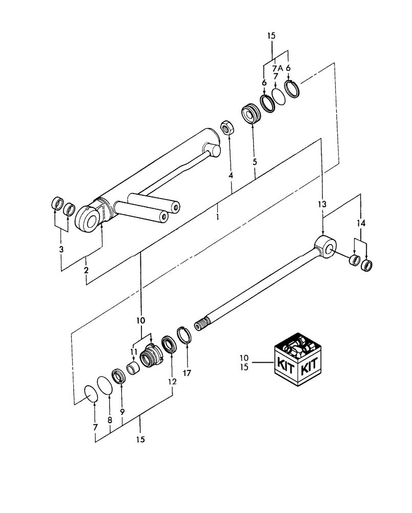 Схема запчастей Case IH FARMALL 40 - (04.05.01) - POWER STEERING CYLINDER ASSEMBLY, W/FWD (04) - FRONT AXLE & STEERING