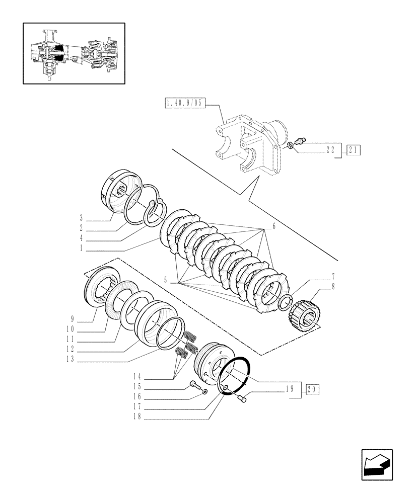 Схема запчастей Case IH MXM120 - (1.40.9/09) - (VAR.519-520) CLASS 4 4WD FRONT AXLE WITH SUSPENSIONS AND "TERRALOCK" - HYDRAULIC DIFFERENTIAL LOCK (04) - FRONT AXLE & STEERING