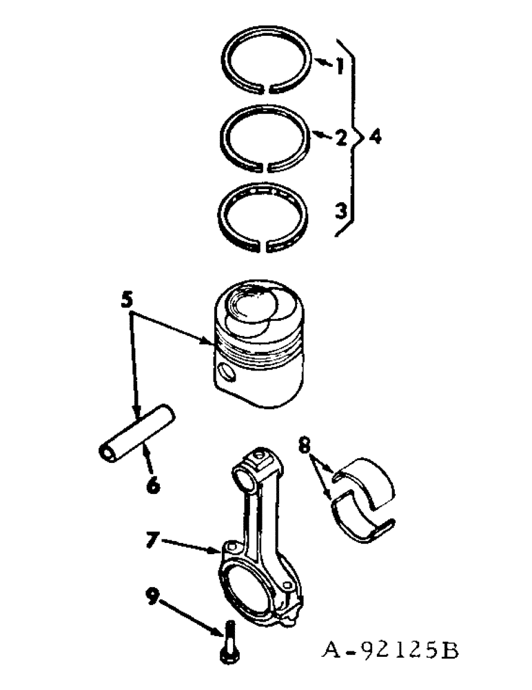 Схема запчастей Case IH V-392 - (C-05) - CONNECTING RODS AND PISTONS 