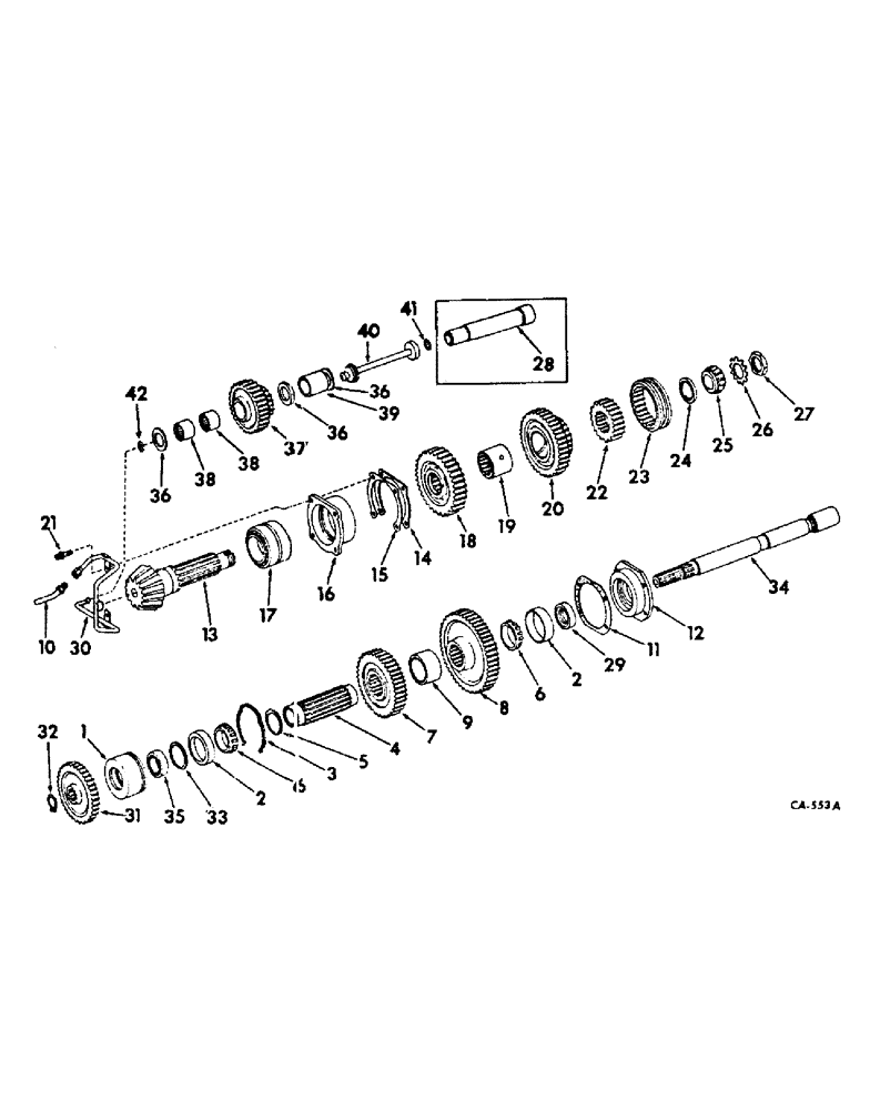 Схема запчастей Case IH 3488 - (07-18) - DRIVE TRAIN, RANGE TRANSMISSION, IN REAR FRAME (04) - Drive Train