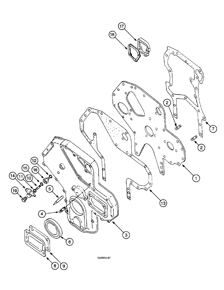 Схема запчастей Case IH D-358 - (6-006) - CRANKCASE FRONT COVER AND RELATED PARTS 