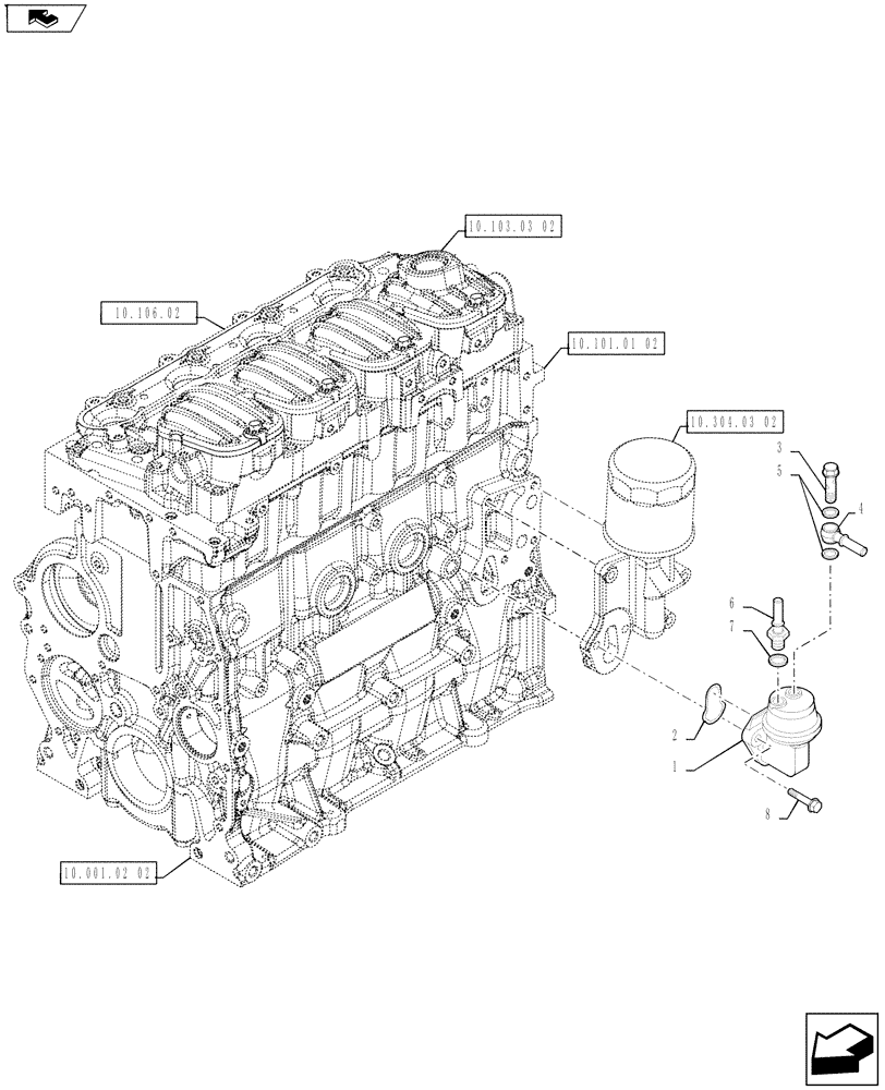 Схема запчастей Case IH FARMALL 75A - (10.210.01[02]) - FUEL PUMP (10) - ENGINE