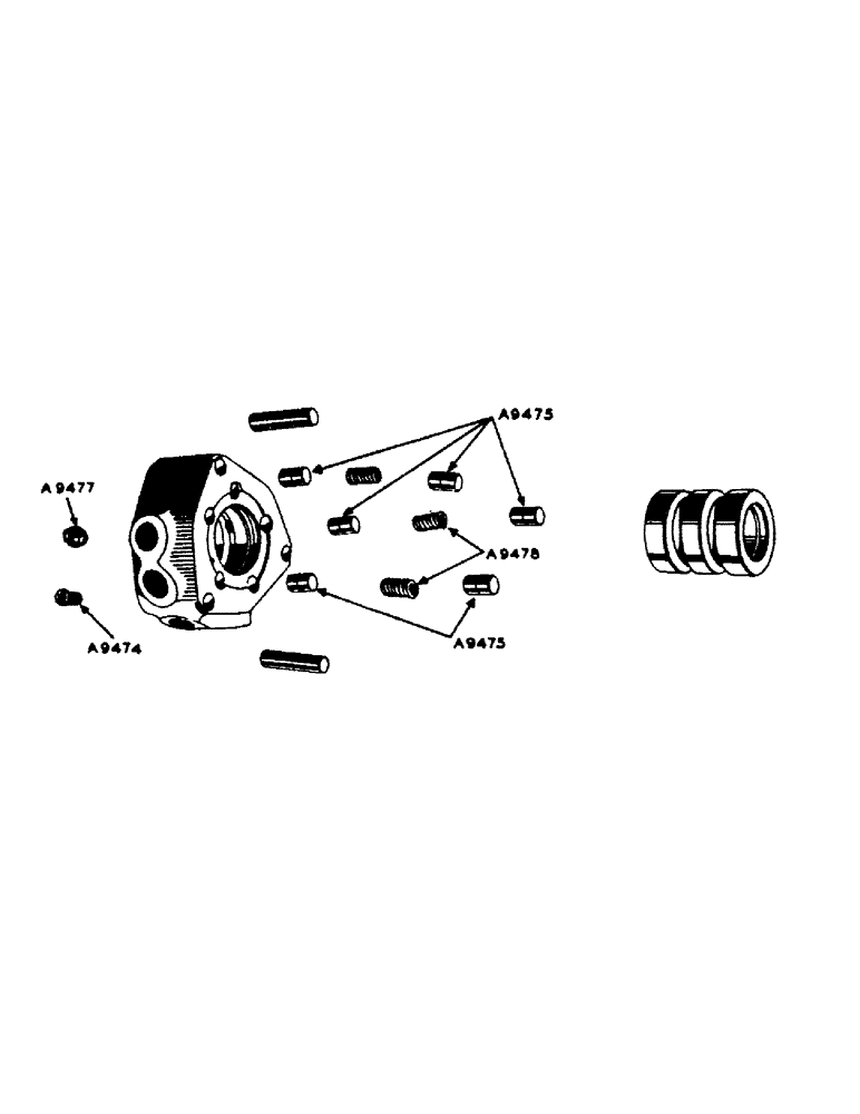 Схема запчастей Case IH 800 - (152) - PARTS FOR A10041 VALVE (06) - POWER TRAIN