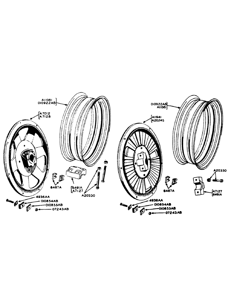 Схема запчастей Case IH 800 - (129) - PNEUMATIC REAR WHEEL, FOR GENERAL PURPOSE AND HIGH CLEARANCE TRACTORS (06) - POWER TRAIN