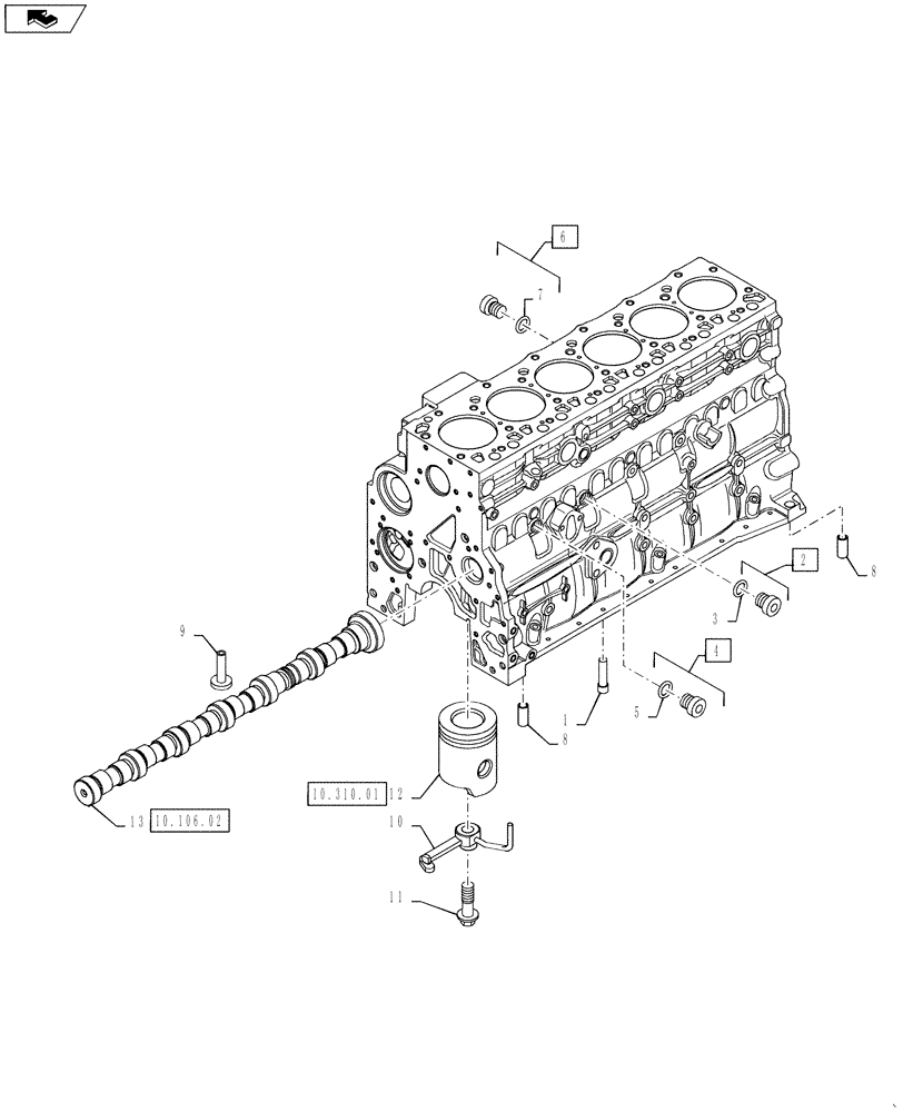 Схема запчастей Case IH 3230 - (10.001.03) - ENGINE CYLINDER BLOCK - PLUG ASSEMBLY (10) - ENGINE