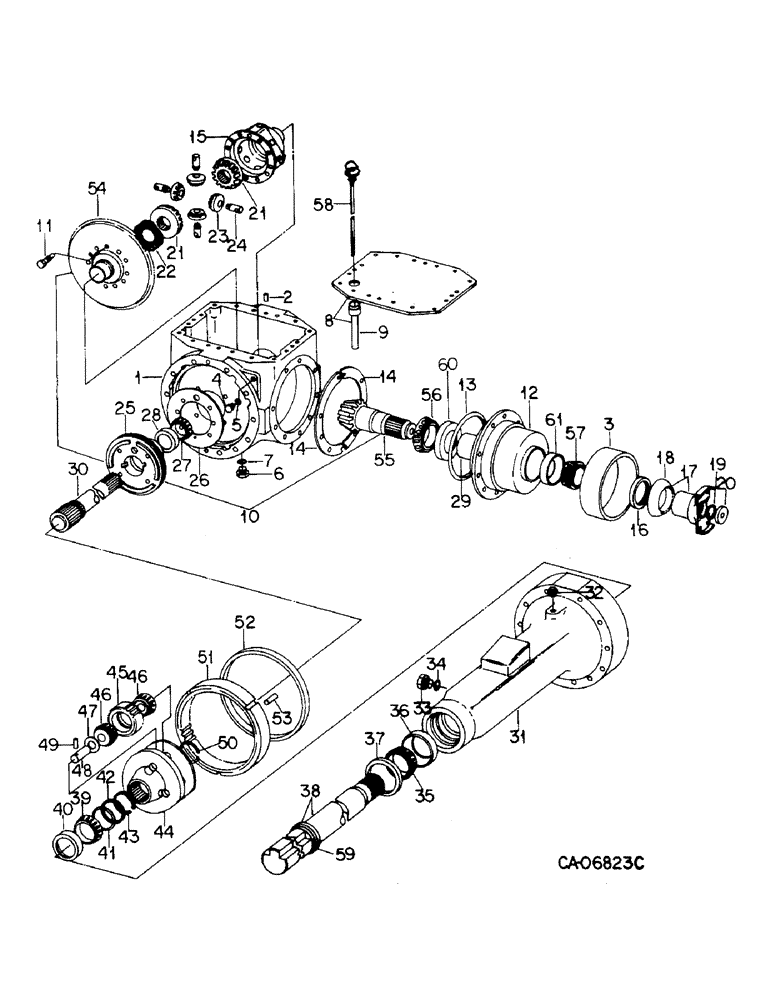 Схема запчастей Case IH 6388 - (07-24) - DRIVE TRAIN, FRONT AXLE ATTACHMENT (04) - Drive Train