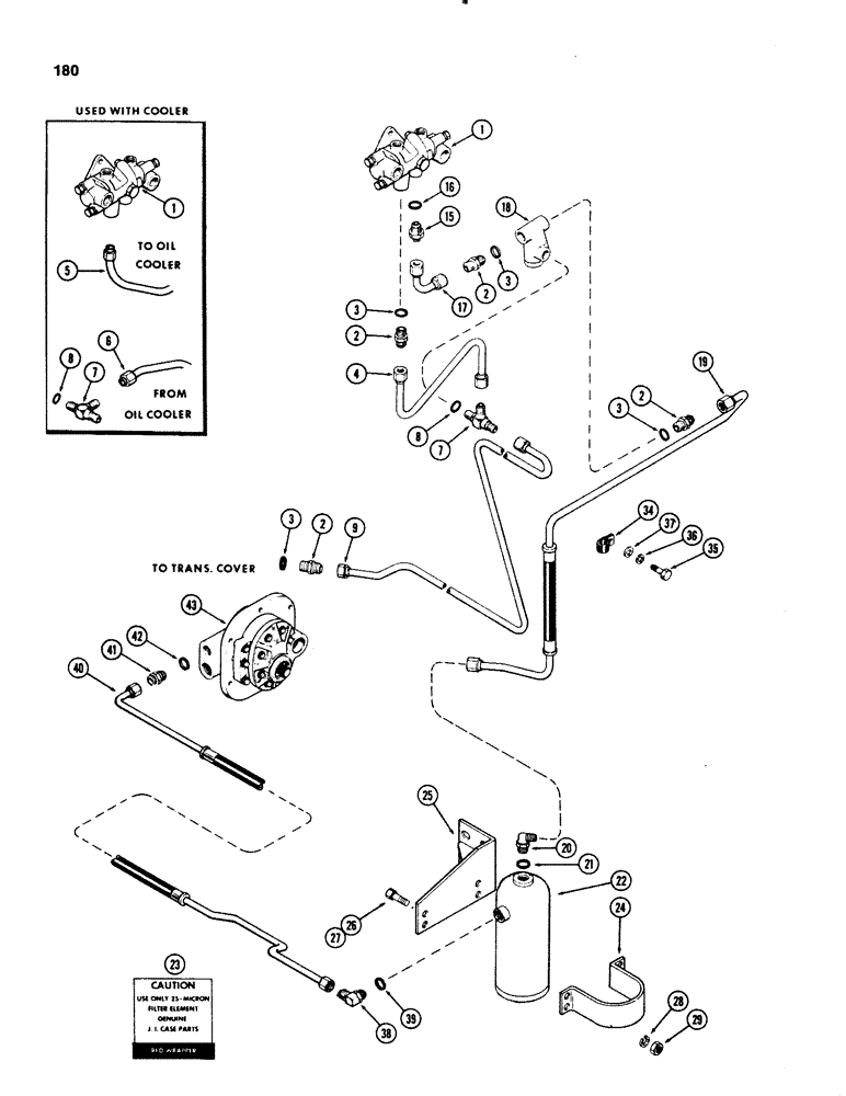 Схема запчастей Case IH 1070 - (0180) - STEERING AND BRAKE VALVE SYSTEM, HYDRAULIC BRAKES WITH POWER SHIFT USED PRIOR TO TRACTOR SN 8693001 (05) - STEERING