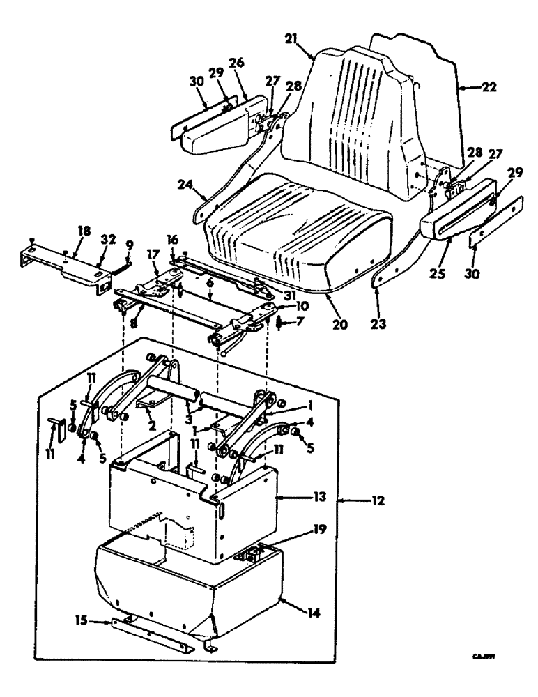 Схема запчастей Case IH 1566 - (13-14) - SUPERSTRUCTURE, HYDRAULIC SEAT ATTACHMENT (05) - SUPERSTRUCTURE