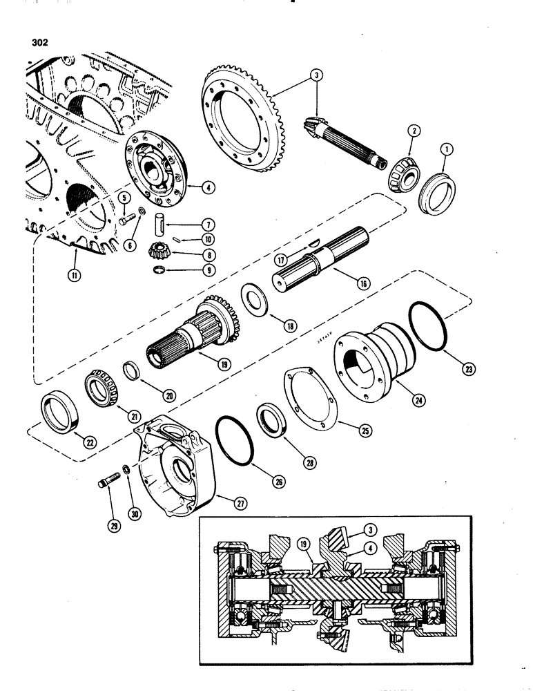 Схема запчастей Case IH 1070 - (0302) - DIFFERENTIAL (06) - POWER TRAIN