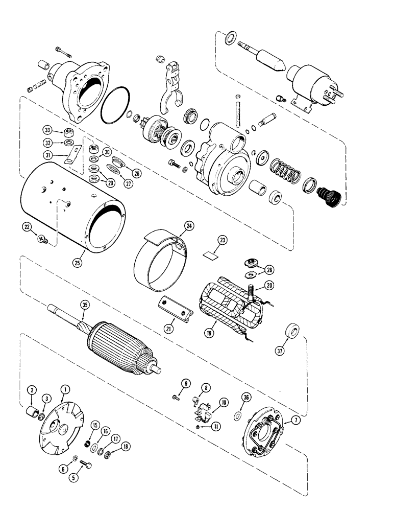 Схема запчастей Case IH 1370 - (096) - STARTER ASSEMBLY, WITH DELCO DRIVE ASSEMBLY (04) - ELECTRICAL SYSTEMS