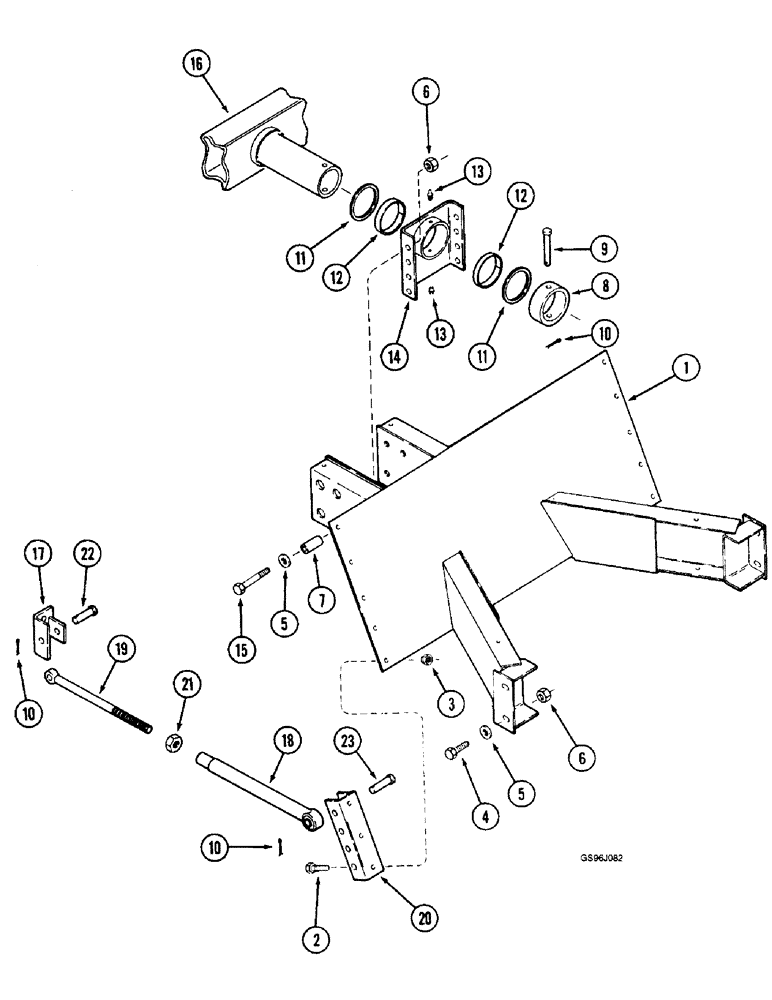 Схема запчастей Case IH 1660 - (5-20) - STEERING AXLE SUPPORT, ALL ADJUSTABLE AXLES (04) - STEERING