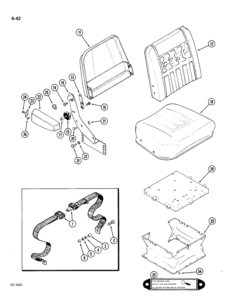 Схема запчастей Case IH 1896 - (9-042) - VINYL SEAT (09) - CHASSIS/ATTACHMENTS