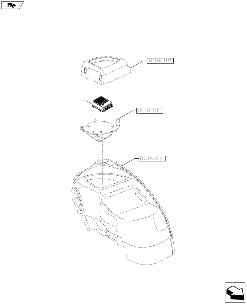 Схема запчастей Case IH PUMA 200 - (55.680.06) - AUTOGUIDANCE COMPLETION PACKAGE - ELECTRONIC CONTROL UNIT (VAR.743410) (55) - ELECTRICAL SYSTEMS