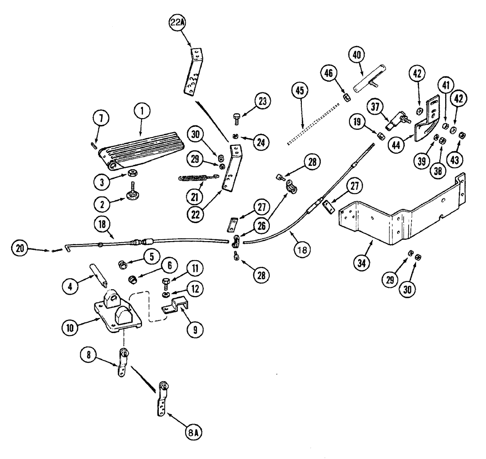 Схема запчастей Case IH 7250 - (3-052) - FOOT THROTTLE (03) - FUEL SYSTEM