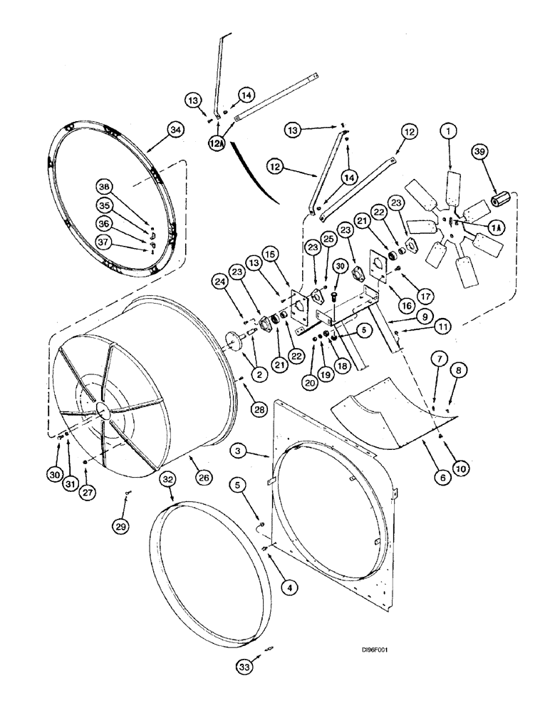 Схема запчастей Case IH 2166 - (2-11C) - ROTARY AIR SCREEN, COMBINE P.I.N. JJC0180000 AND AFTER (01) - ENGINE