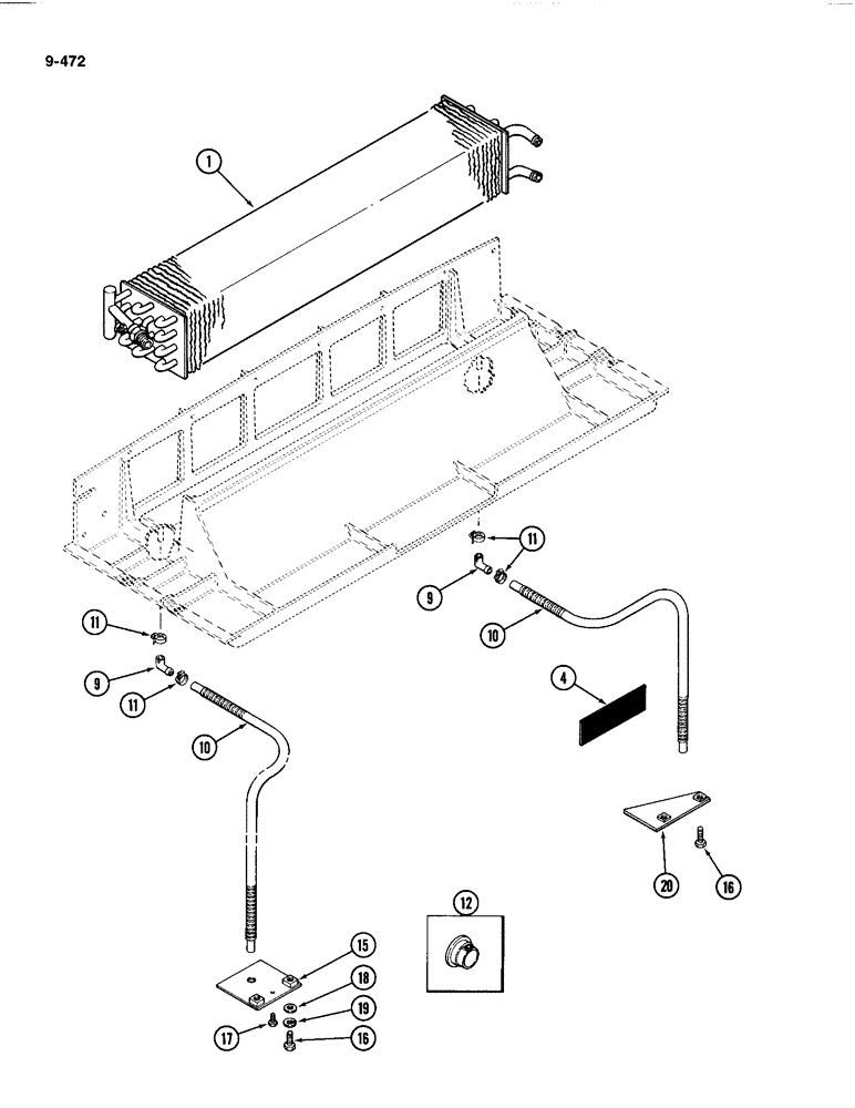 Схема запчастей Case IH 4494 - (9-472) - CAB, AIR CONDITIONING EVAPORATION DRAIN, SERIAL NO. 12112500 AND AFTER (09) - CHASSIS/ATTACHMENTS