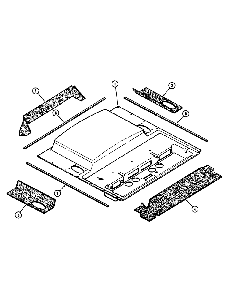 Схема запчастей Case IH 2390 - (9-406) - CAB, HEADLINER NOISE PADS WITH RADIO (09) - CHASSIS/ATTACHMENTS