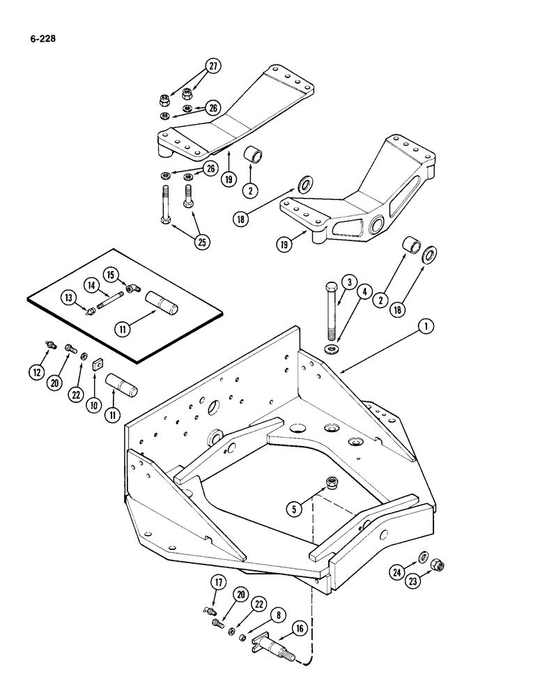 Схема запчастей Case IH 4994 - (6-228) - REAR AXLE PIVOT TRUNNION (06) - POWER TRAIN