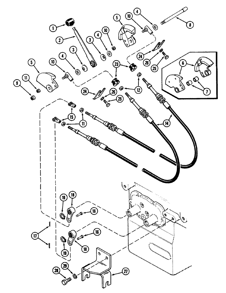 Схема запчастей Case IH 4890 - (6-170) - RANGE SHIFT LINKAGE (06) - POWER TRAIN