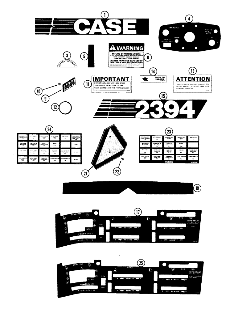 Схема запчастей Case IH 2394 - (9-088) - DECALS, CASE TRACTOR (09) - CHASSIS/ATTACHMENTS