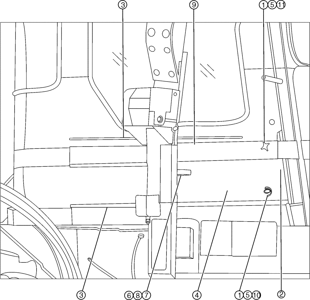 Схема запчастей Case IH SPX3310 - (02-011) - ACCESS PANEL ASSEMBLY, R.H. Cab Exterior