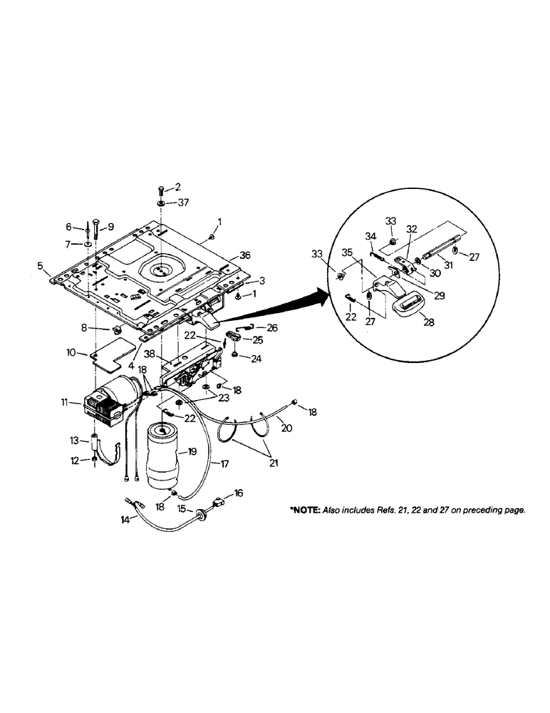 Схема запчастей Case IH 9110 - (01-28) - SEAT ASSEMBLY, COMPRESSOR AND MOUNTING (10) - CAB