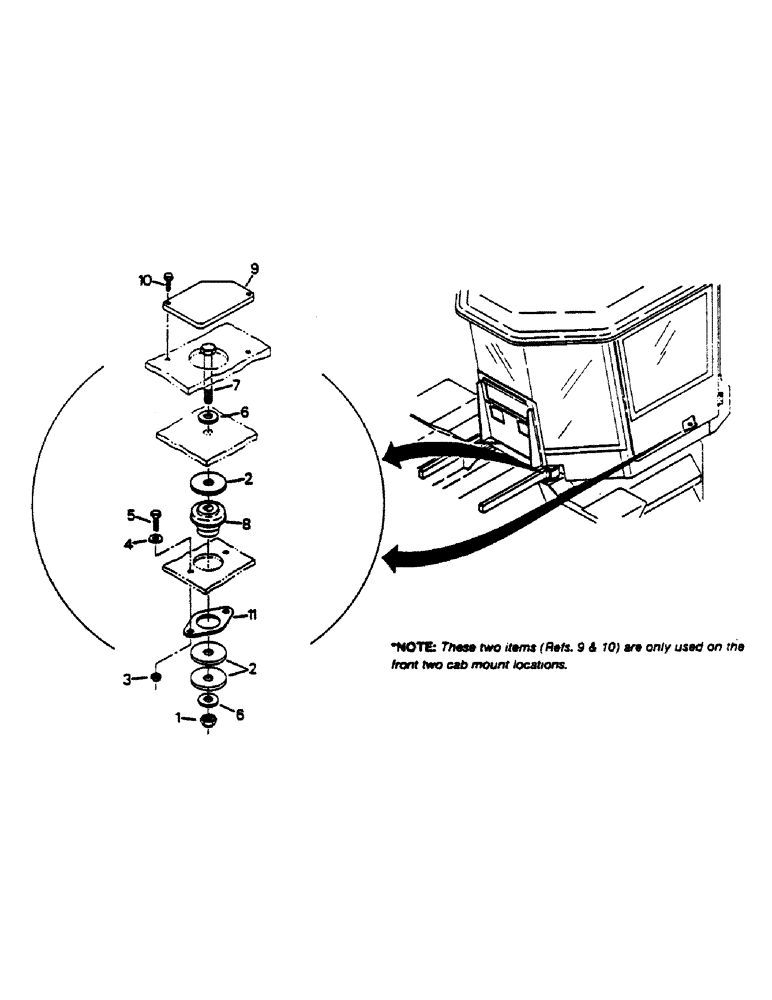 Схема запчастей Case IH 9170 - (01-02) - CAB MOUNTING (10) - CAB