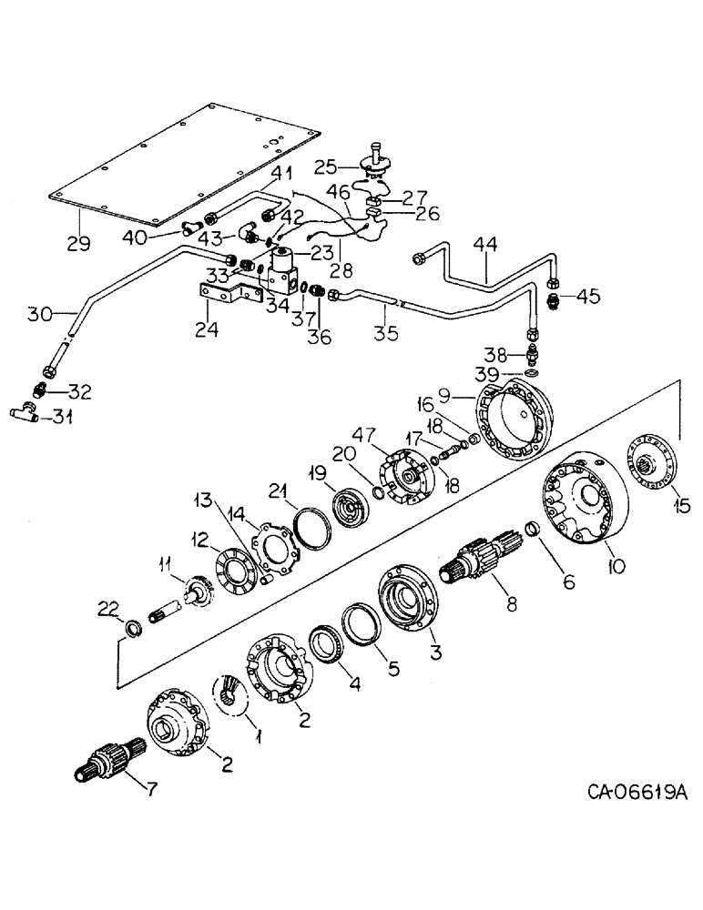 Схема запчастей Case IH 3388 - (07-27) - DRIVE TRAIN, DIFFERENTIAL LOCK, 3388 AND 3588 TRACTORS (04) - Drive Train