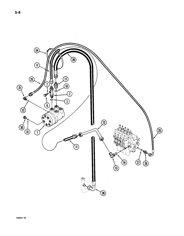 Схема запчастей Case IH 9150 - (5-08) - STEERING SYSTEM HYDRAULIC, VALVE TO STEERING CONTROL VALVE (05) - STEERING