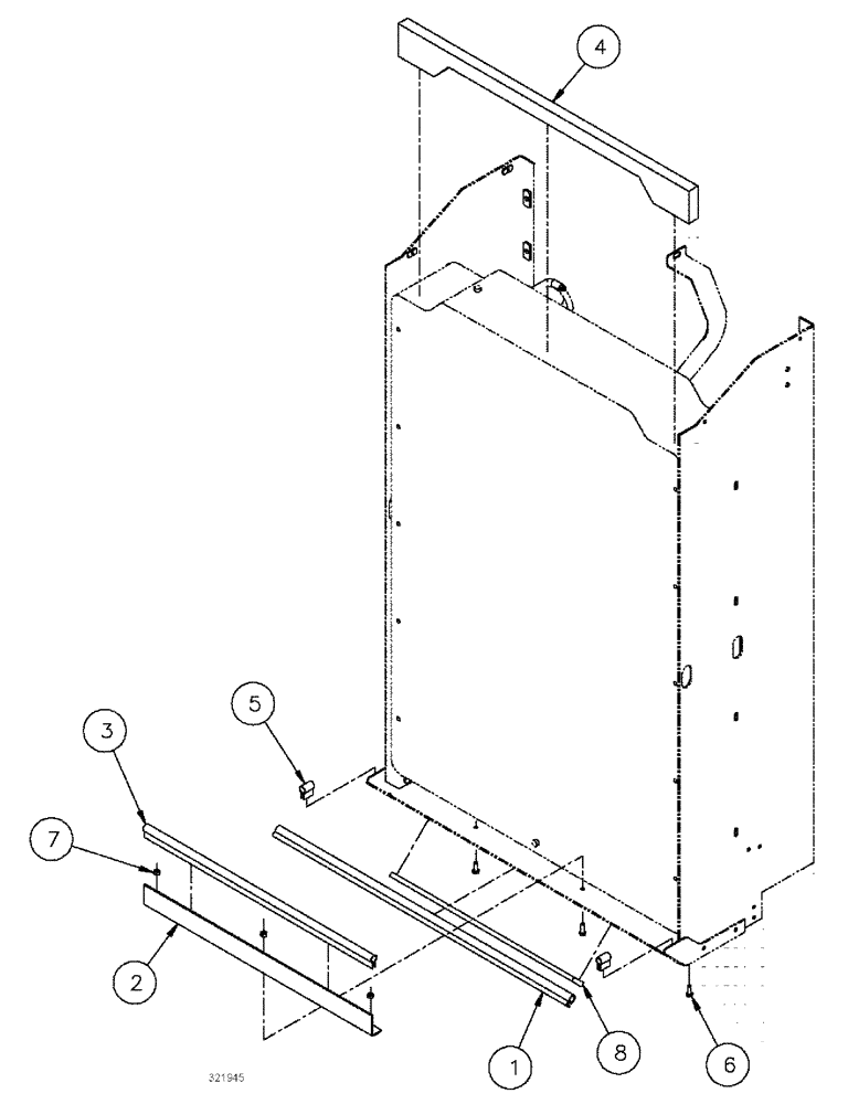 Схема запчастей Case IH 3210 - (03-046) - RADIATOR BAFFLE GROUP (01) - ENGINE